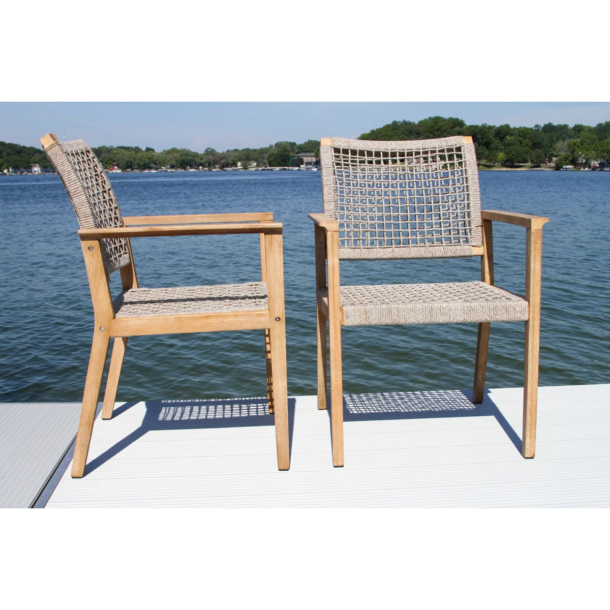 Fleur 48" Round Eucalyptus Wood Patio Dining Set | Wayfair North America
