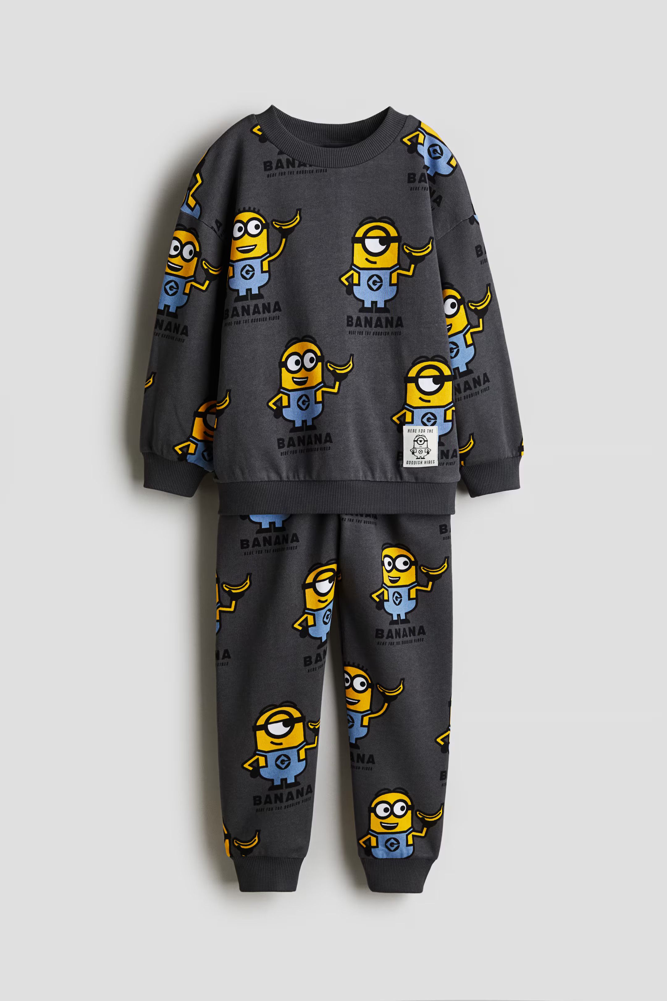 2-piece Printed Sweatsuit - Dark gray/Minions - Kids | H&M US | H&M (US + CA)