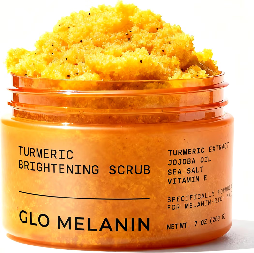 GLO Melanin Turmeric Scrub for Dark Spots, Brightening Inner Thighs Bikini Area Underarms, Natura... | Amazon (US)