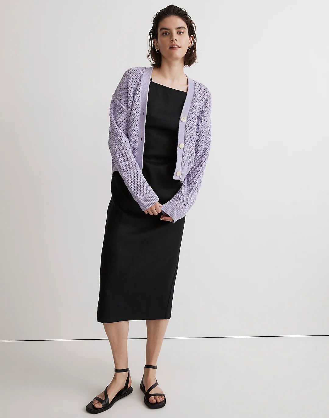 Open-Stitch Crop Cardigan Sweater | Madewell