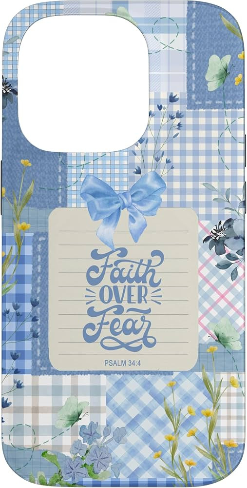 Floral Bible Verse Christian Faith Plaid Checkered Collage Case for iPhone 14 Pro | Amazon (US)