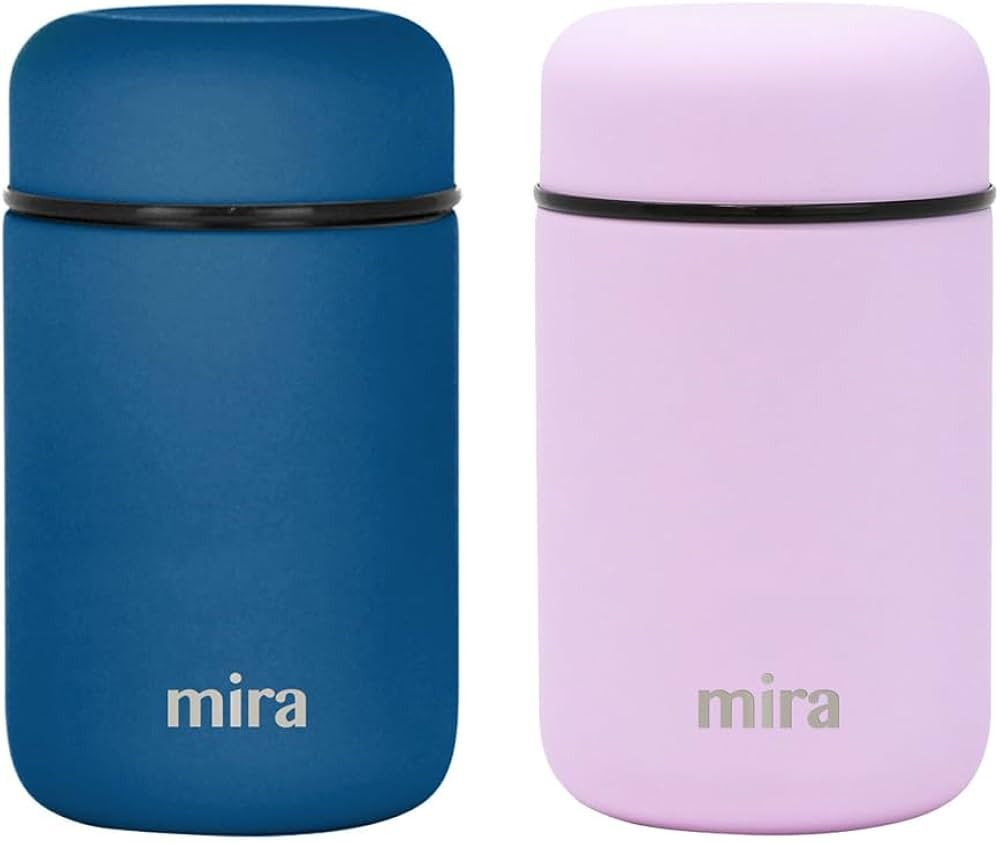MIRA 2 Pack Insulated Food Jar Thermos for Hot Food & Soup, Compact Stainless Steel Vacuum Lunch ... | Amazon (US)