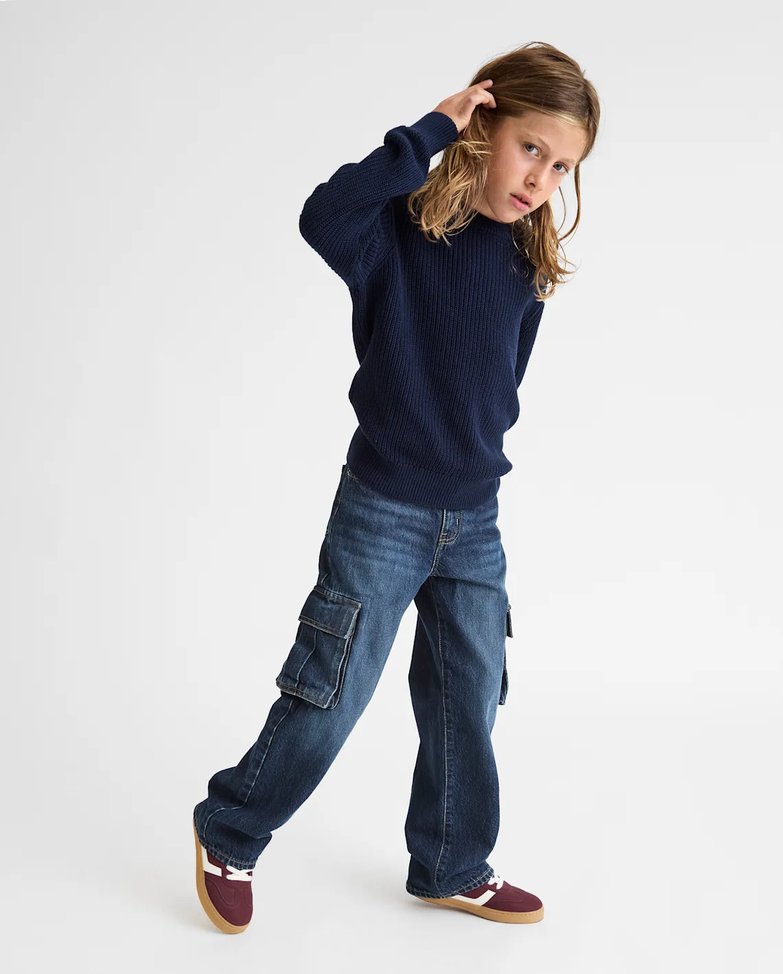 Kids Baggy Cargo Jeans - blue | The Children's Place
