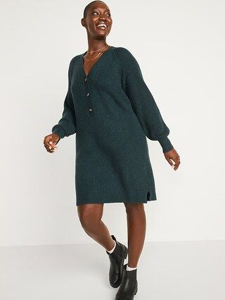 Long-Sleeve Rib-Knit Mini Sweater Dress for Women | Old Navy (US)