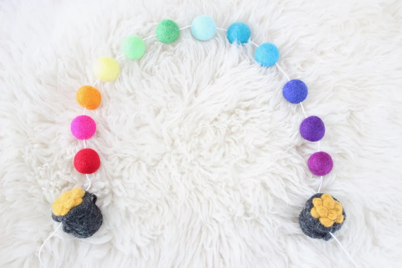 Rainbow Pots of Gold Pom Pom Garland- St. Patrick's Day Banner - Etsy | Etsy (US)