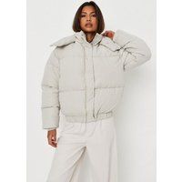 Tall Gray Soft Touch Ultimate Plush Puffer Jacket | Missguided (US & CA)