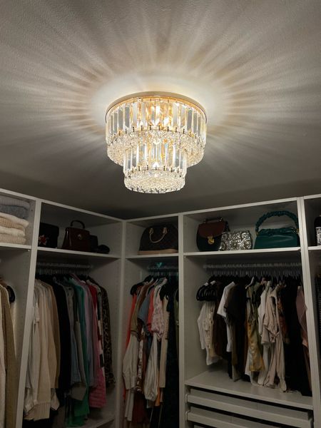 This chandelier is a MUST HAVE!!! It looks stunning in my closet and comes in silver as well. This is the gold in 13” 

#LTKhome #LTKstyletip
