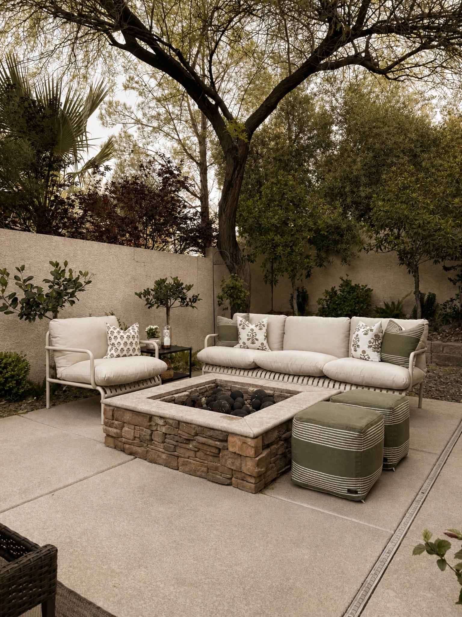 Moved my new patio furniture to the firepit. I’m trying to decide if I like it here or under the covered patio better  

#LTKHome