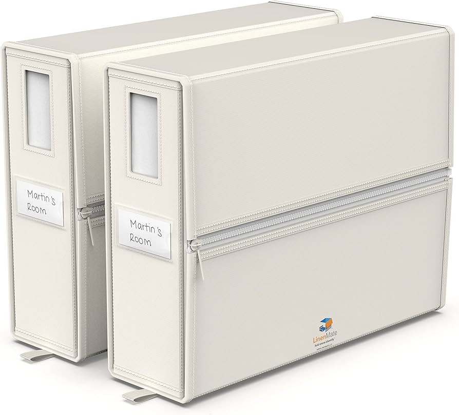LINENMATE Twin/Full Size (Ivory 2-Pack) - The Original 2-Pack Storage Container, Foldable Bedding Or | Amazon (US)