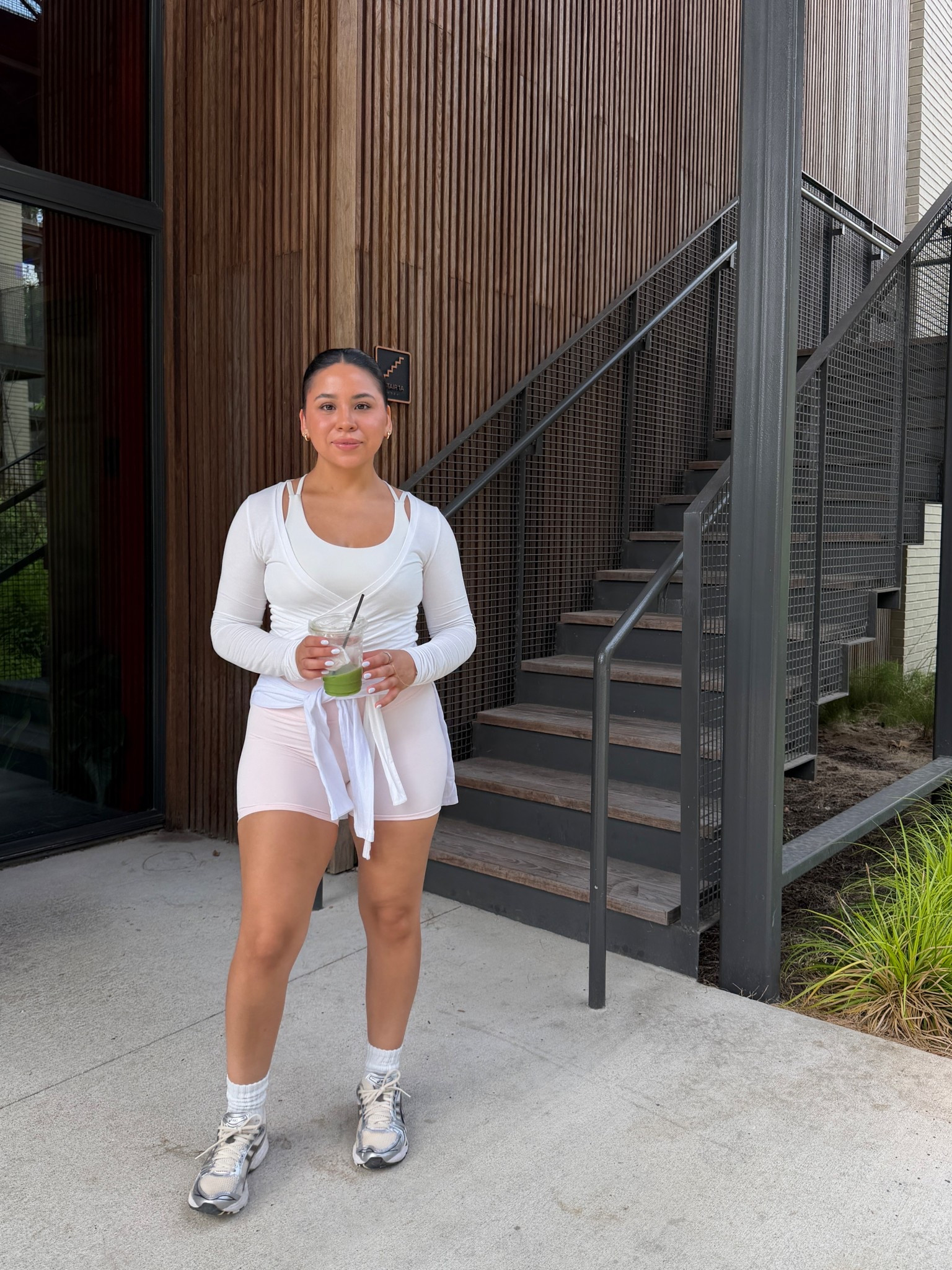 Sports bra: 4
Wrap top: small
Shorts: small 
Sneakers: 6.5 women 
White socks 

#LTKdayinmylife #LTKActive #LTKootd