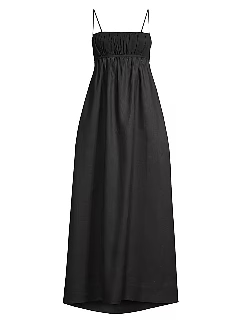 Lyla Shirred Linen Maxi Dress | Saks Fifth Avenue