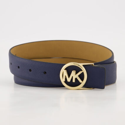 Navy Leather Belt | TK Maxx