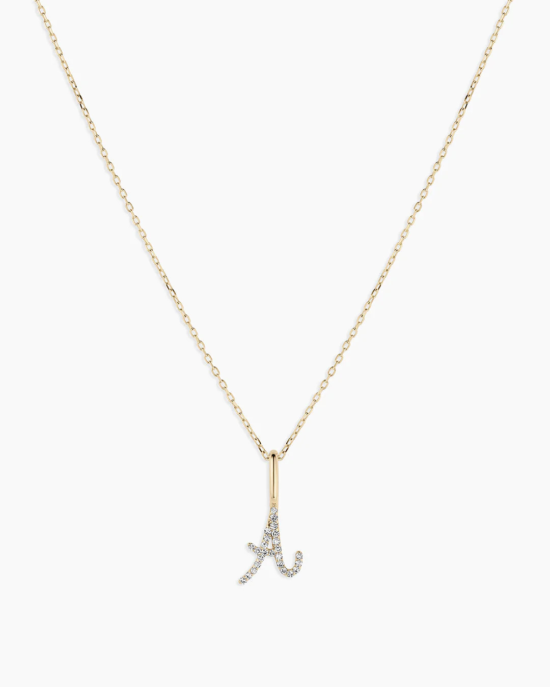 Diamond Script Alphabet Charm Necklace | gorjana