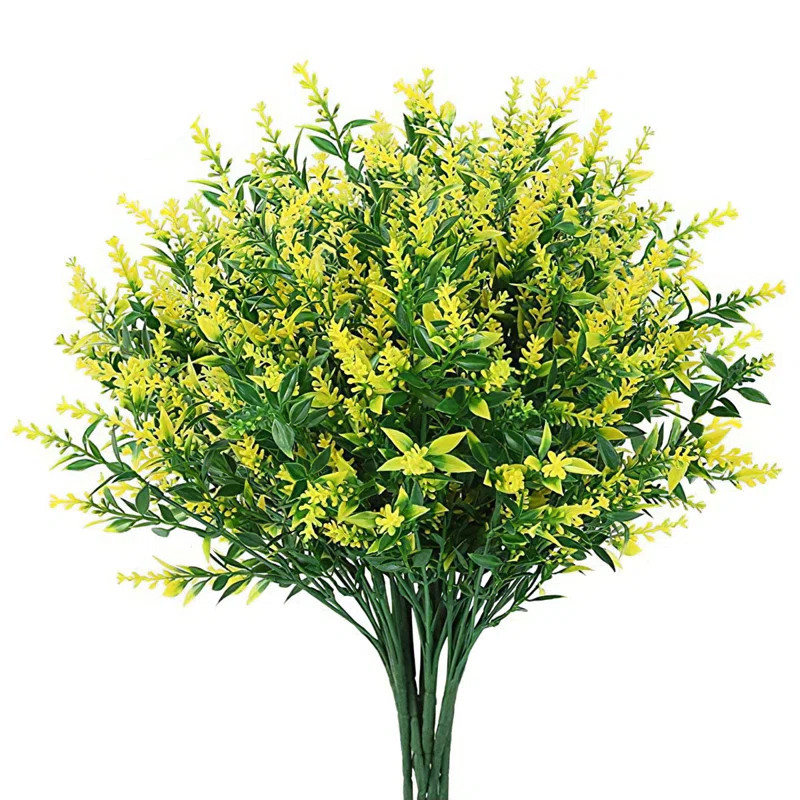 8 Bundles Artificial Lavender Flowers Outdoor Fake Plants Faux Plastic UV Resistant Flowers For H... | Wayfair North America