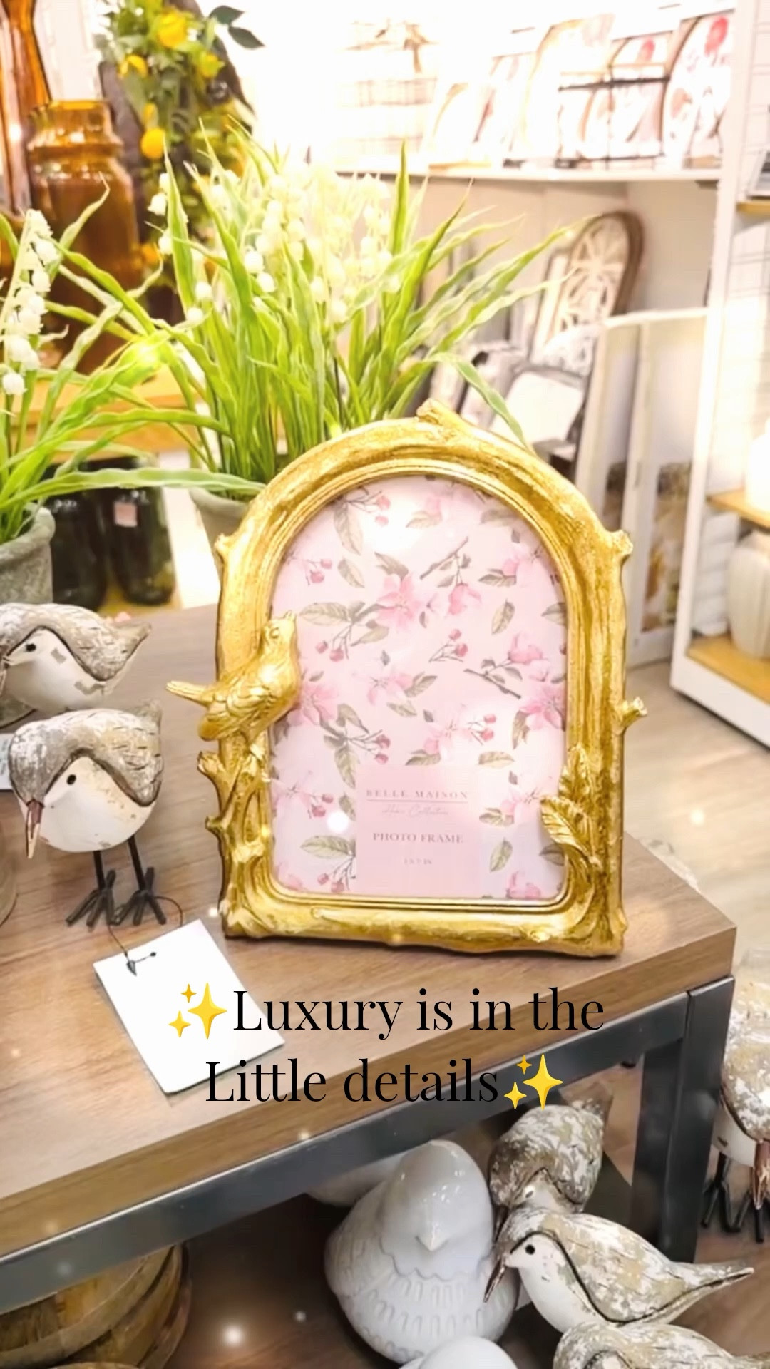 Romance is truly in the details 
Mix lux and less!!✨Creating beautiful little corners throughout the home is one of my favorite ways to make a space feel warm, charming, and uniquely yours. Sometimes it's the smallest touches that make the biggest statement. ✨. 

I adore this beautiful little frame that is so affordable and elegant. I thought it looked gorgeous on top of my antique buffet table with my antique lamp, statues and bowl! 
No one would ever guess it’s actually on sale now for under $10! Oh my goodness grab this fast!!