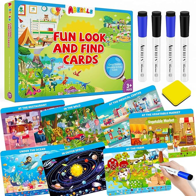 Search and Find Cards for Kids Ages 3 4 5 6 year olds, Toddler Preschool Learning Reusable Activi... | Amazon (US)