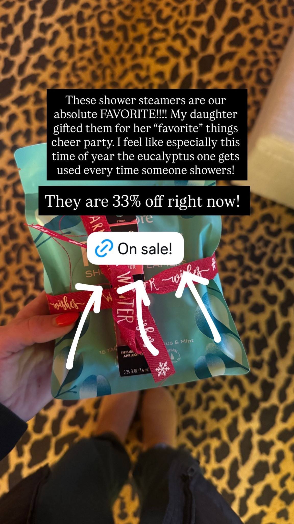 These shower steamers are an absolute FAVORITE in our house 🤍 My daughter even gifted them at her “Favorite Things” cheer party! Especially this time of year, the eucalyptus one gets used every single shower—it’s such a spa-like treat. ✨
Bonus: they’re 33% OFF right now, so it’s the perfect time to stock up!

#LTKsale #LTKhome #LTKfind #LTKunder50 #LTKgiftideas #selfcarefavorites #showeressentials #eucalyptus #giftideas #homefavorites

#LTKHoliday #LTKselfcare #LTKGiftGuide