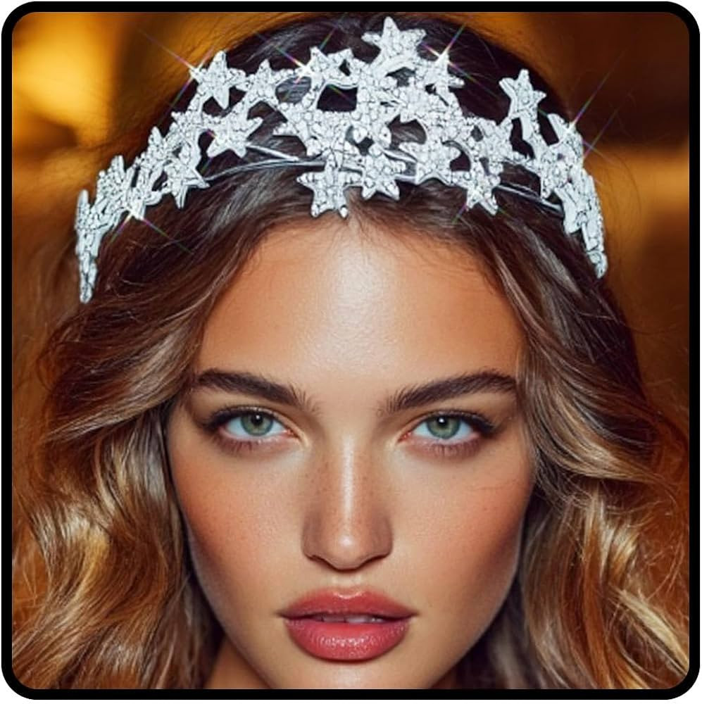 JEAIRTS Light Up Rhinestone Star Headband Sparkly Halo Headpiece Led Costume Hair Accessories for... | Amazon (US)