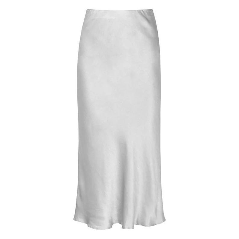 Natural Slip Silk Skirt Silver 100% Real Silk Slip Midi A-line - Etsy | Etsy (US)