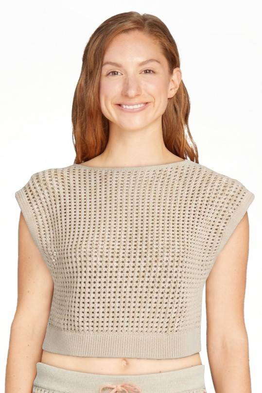 Mills by Millie Bobby Brown Women's Boxy Crochet Sweater Top, Sizes XXS-XXL | Walmart (US)