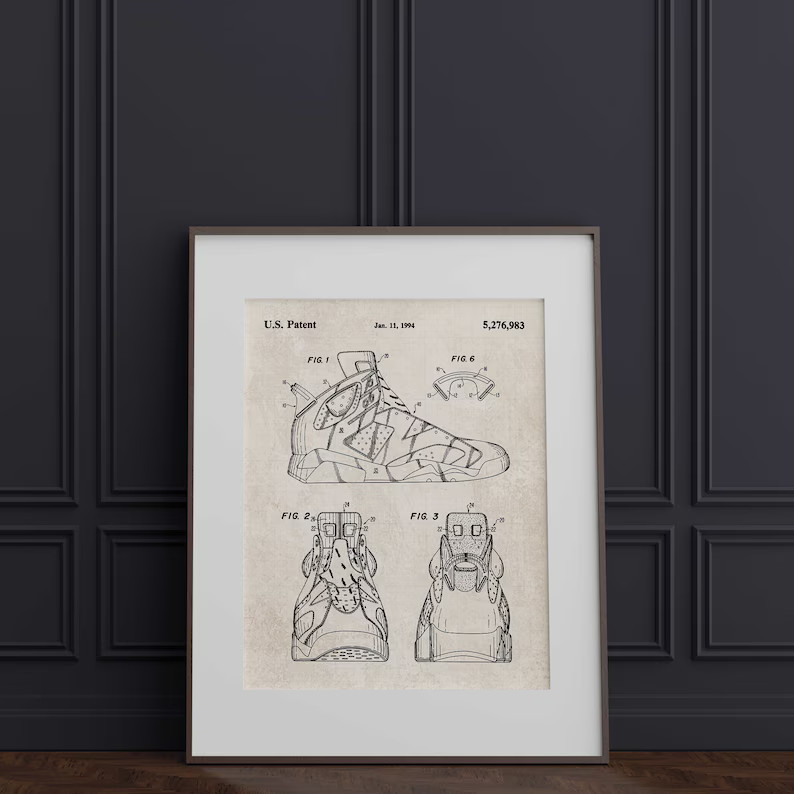 Basketball Shoe Patent Wall Art - Etsy | Etsy (US)