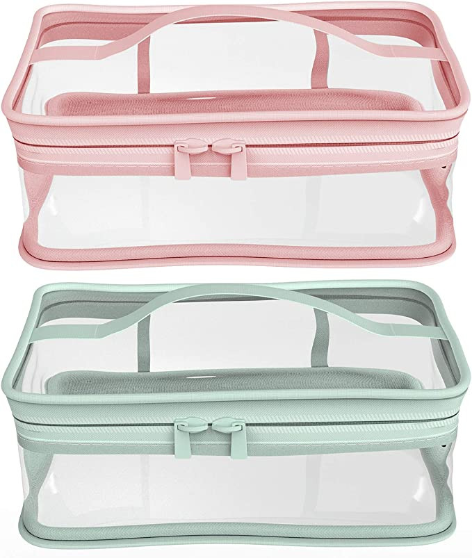 Makeup Bag Zipper Waterproof Portable Travel Storage Pouch 2 Pcs | Amazon (US)