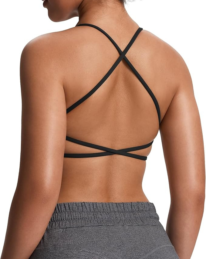 Aoxjox Women's Workout Sports Bras Fitness Trinity Ivy Low Impact Bra Yoga Crop Tank | Amazon (US)