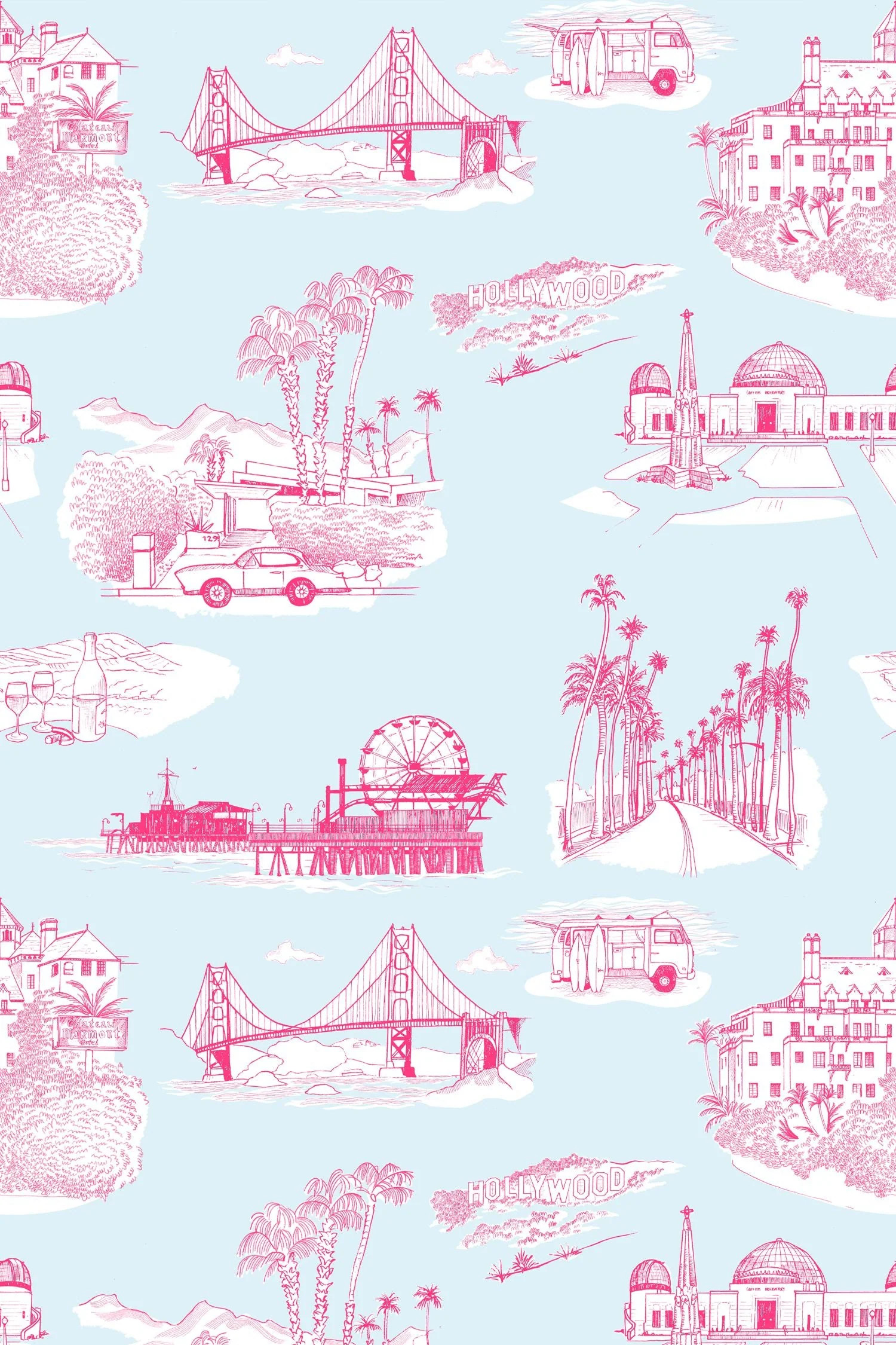 California Toile Traditional Wallpaper | Katie Kime Inc