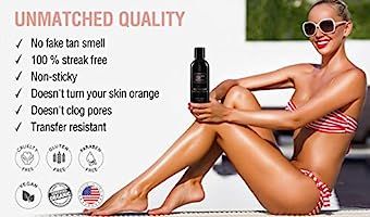 Self Tanner - Tanning Lotion w/Organic & Natura Ingredients, Sunless Tanning Lotion for Flawless ... | Amazon (US)