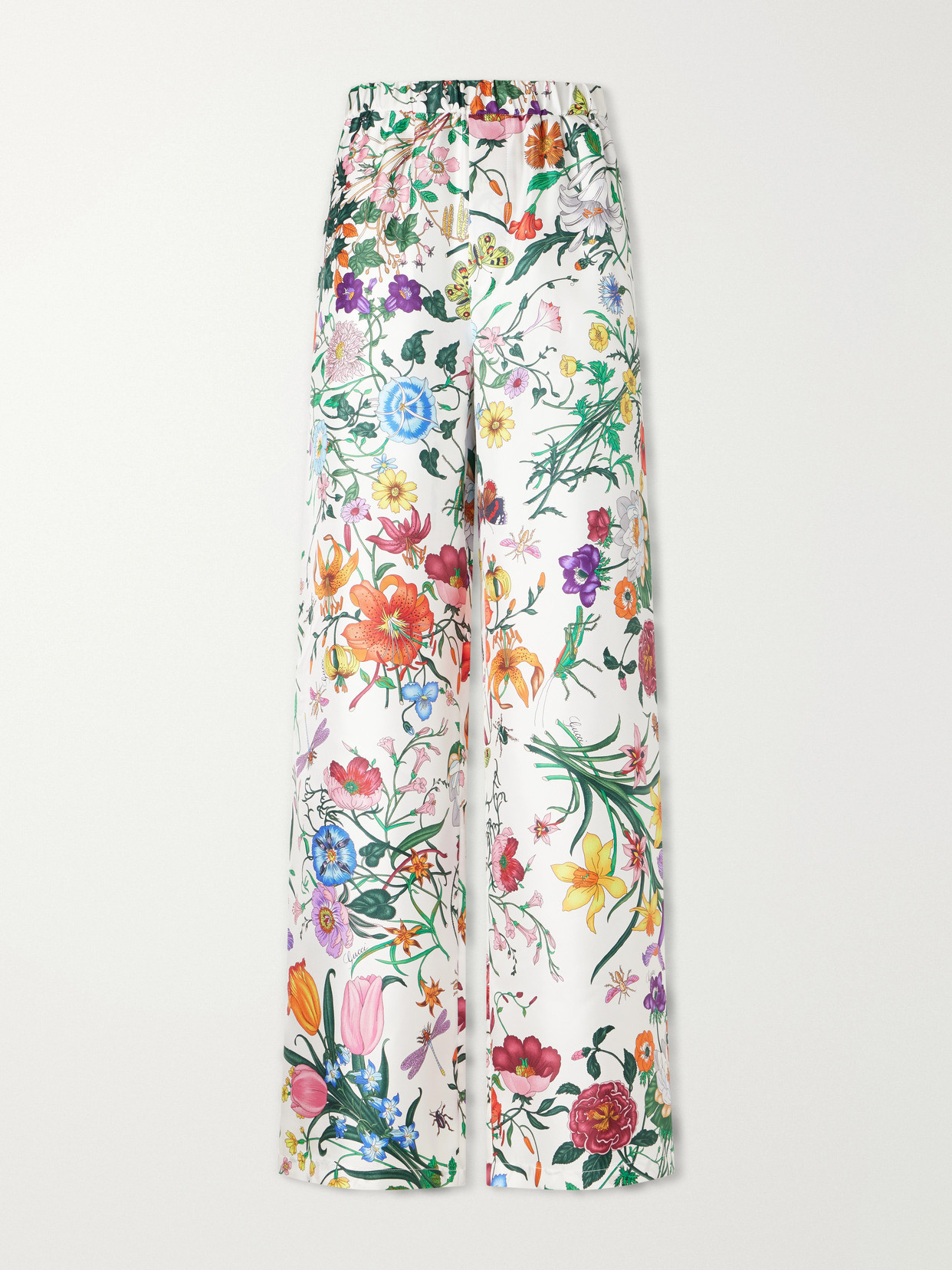 Gucci - Floral-print Silk-twill Pants - Multi | NET-A-PORTER (US)