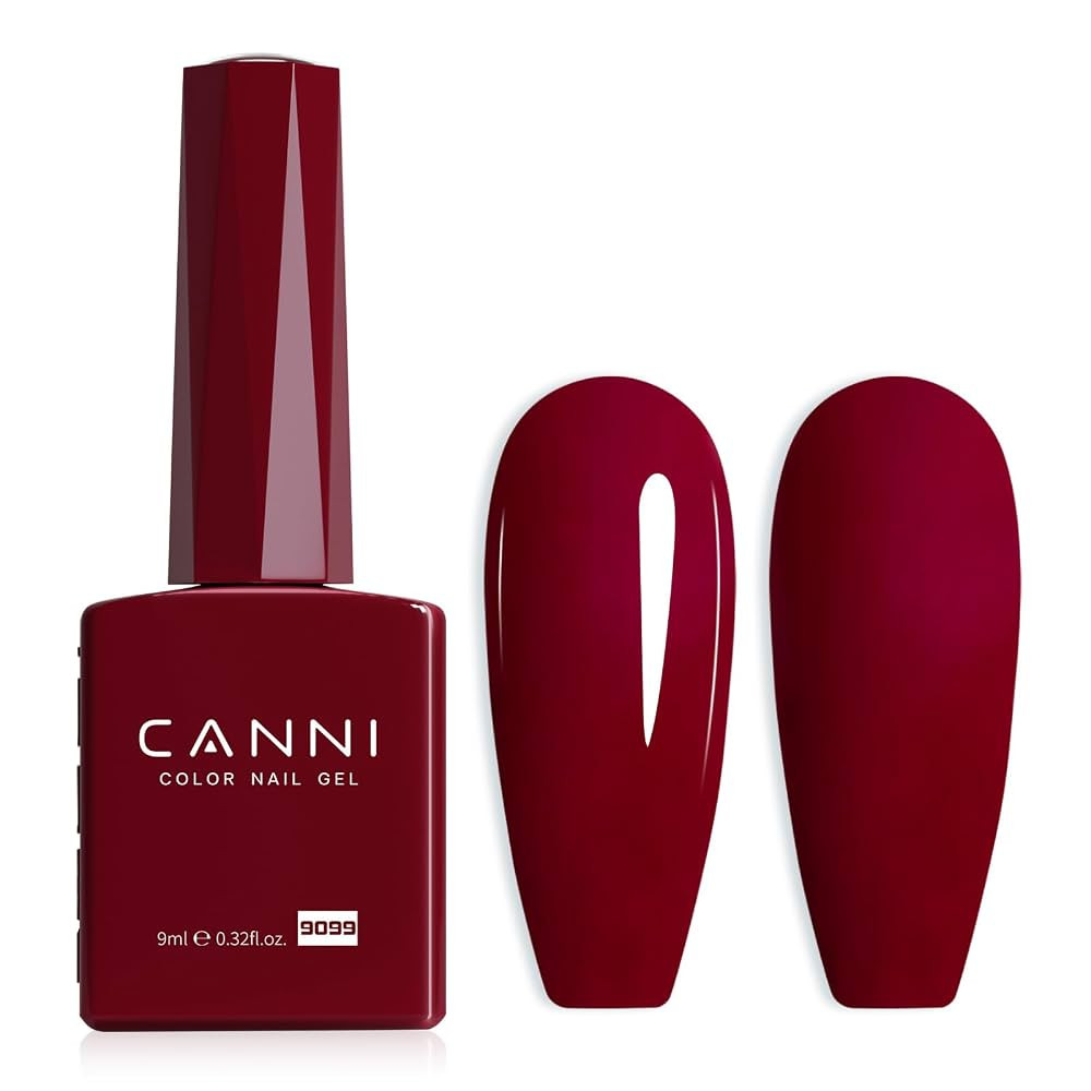 CANNI Dark Red Gel Nail Polish, 1Pcs Dark Burgundy Red Gel Polish Deep Cherry Red Color High Glos... | Amazon (US)