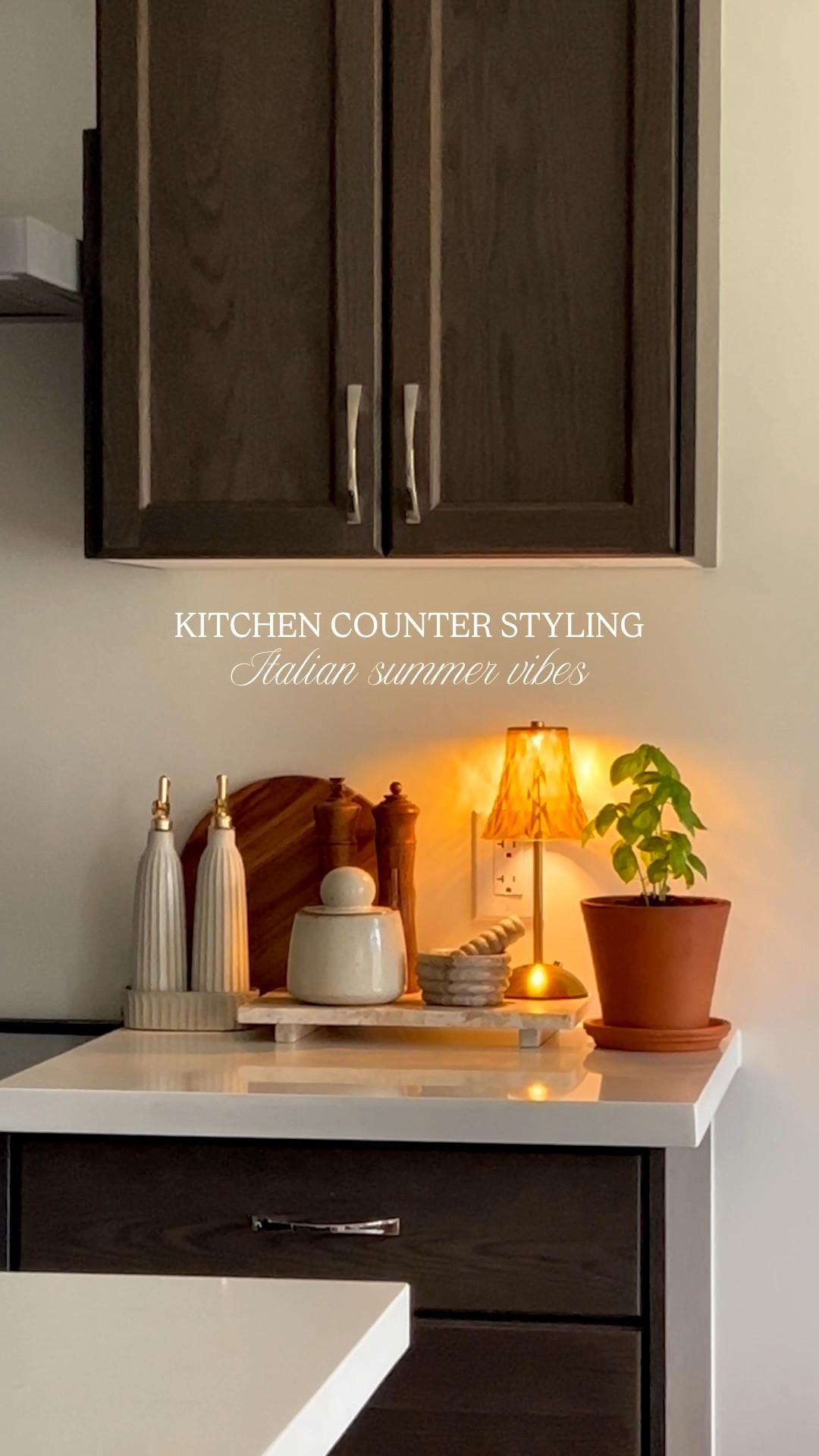 I love keeping my counters functional, but styled in a way that feels warm, timeless and effortless for summer ☀️

I wanted to bring in a little Italian charm into my kitchen this summer, added some functional pieces.

#kitchenstyling #counterstyling #kitcheninspo #kitchen

#LTKsummer #LTKhome