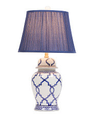 25in Ceramic Jar Lamp With Pleated Shade | Bedroom | Marshalls | Marshalls