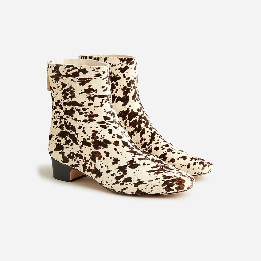 Roxie zip-back ankle boots in calf hair | J.Crew US