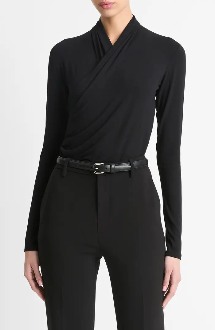 Long Sleeve Knit Wrap Top | Nordstrom