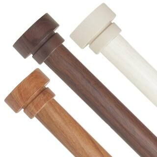 Rod Desyne 1 inch Adjustable Single Faux Wood Curtain Rod 28-48 inch in Dark Walnut with Bonnet F... | The Home Depot