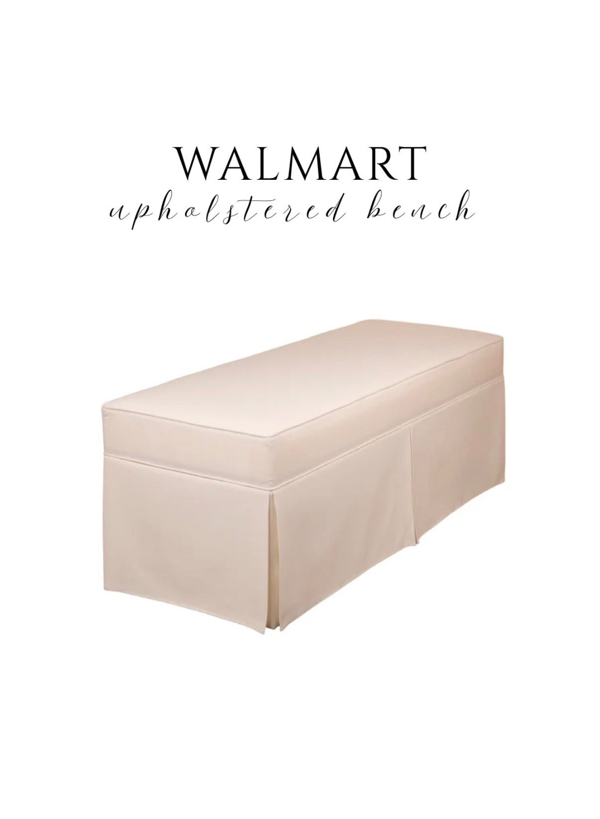 NEW upholstered bench under $150! Skirted bench, neutral bench, neutral furniture