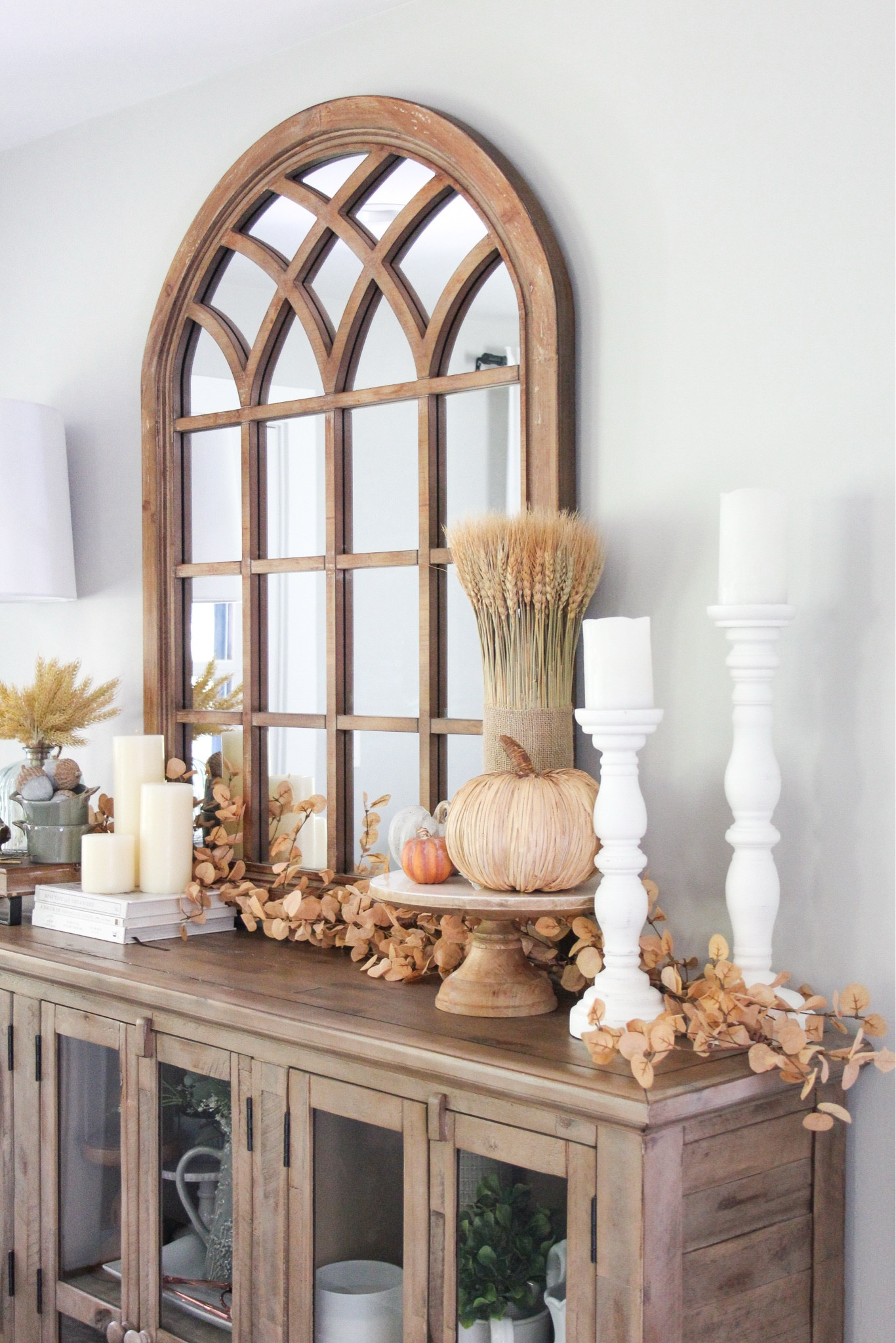 Cozy fall entryway sideboard styling 

#LTKSeasonal #LTKHome #LTKHoliday