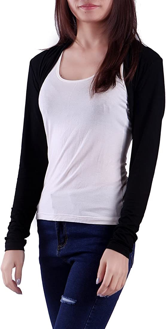 HDE Open Front Shrugs for Women Long Sleeve Bolero Cropped Cardigan Sweater S-4X | Amazon (US)