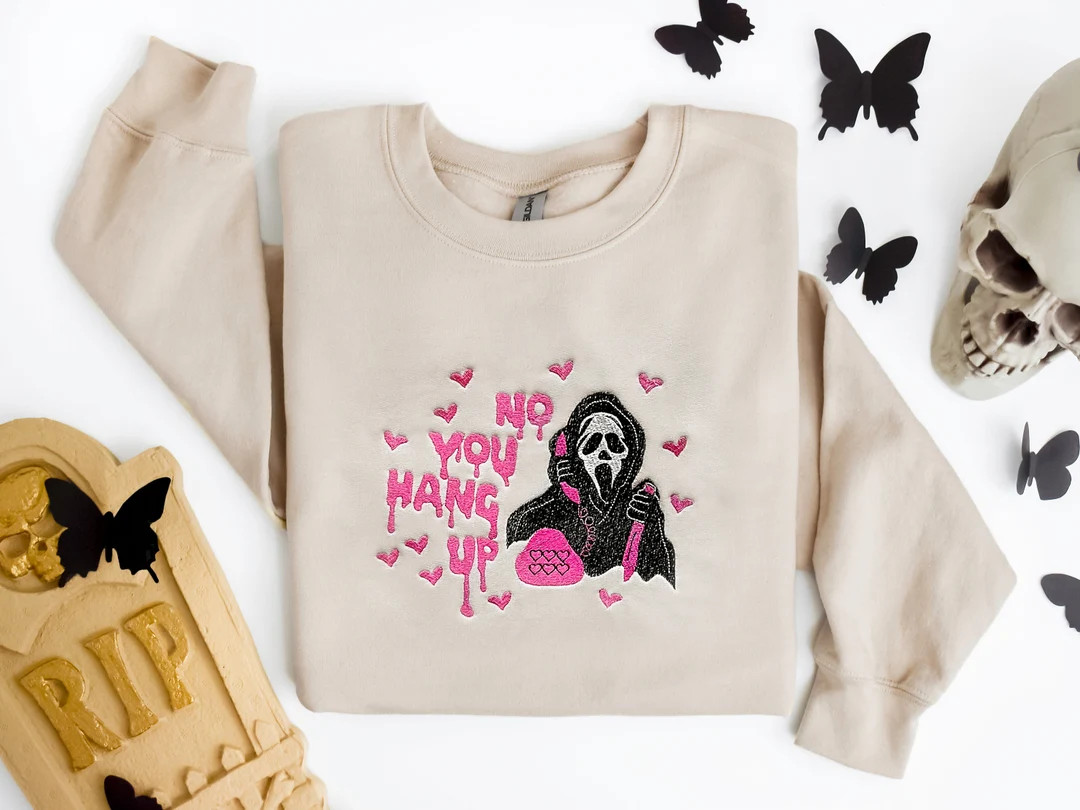 Embroidered no You Hang Up Funny Halloween - Etsy | Etsy (US)
