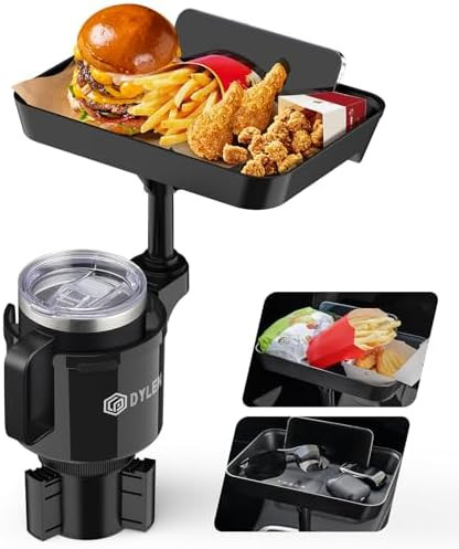 DYLEN Car Cup Holder Tray, Cup Holder Expander Adapter for Car, 9.5” Detachable Car Food Tray T... | Amazon (US)