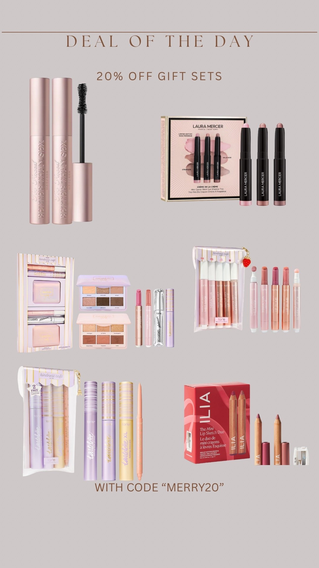 20% off gift sets with some of my favorite makeup included!!!! Mascaras, cream eyeshadows, lip glosses, eyeliner, and lip liners! 

Best last minute gift ideas / stocking stuffers!

#LTKselfcare #LTKGiftGuide #LTKmorningroutine