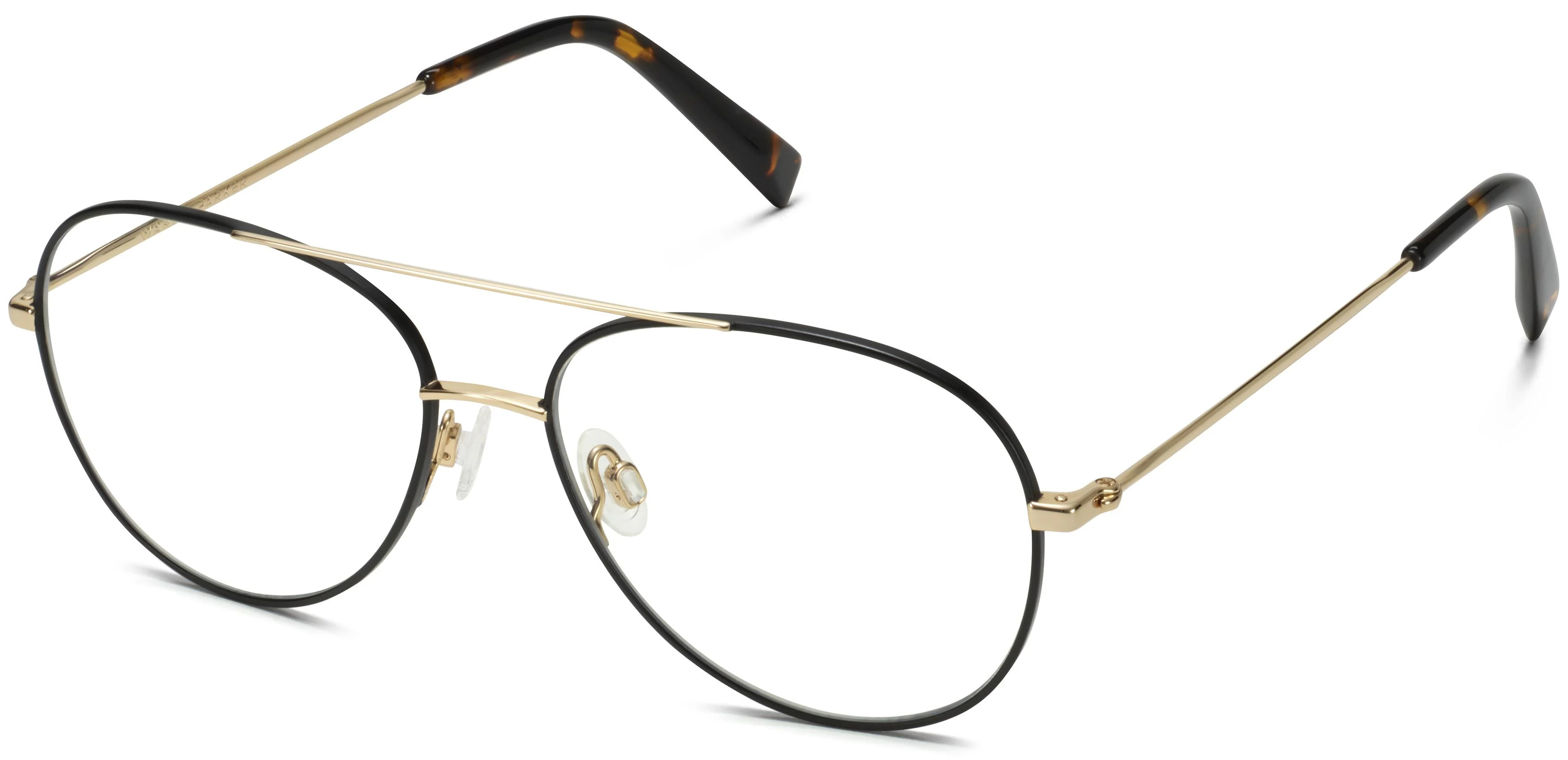 York Eyeglasses in Brushed Ink with Polished Gold | Warby Parker (US)