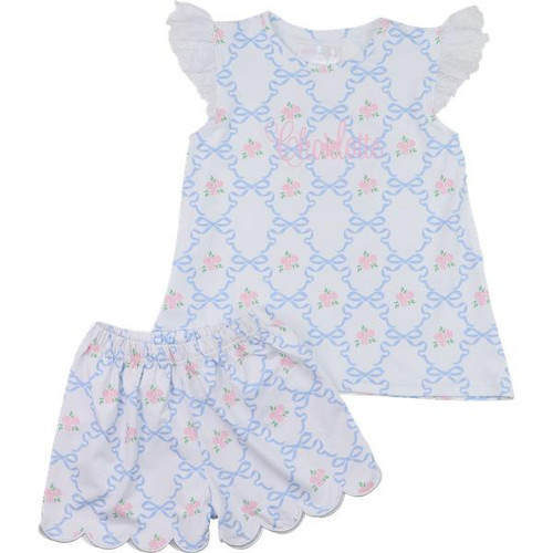 Rose And Bow Knit Short Set | Cecil and Lou