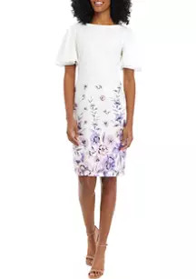 Kasper Women's Flutter Sleeve Floral Printed Sheath Dress | Belk
