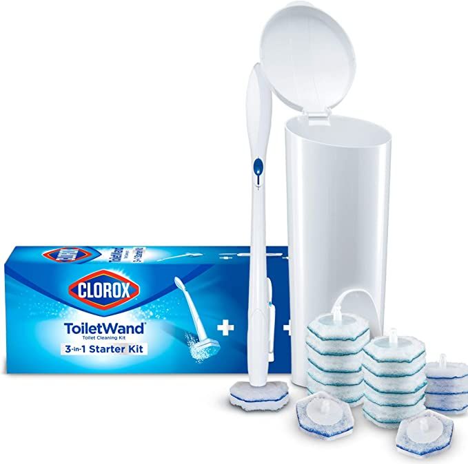 Clorox ToiletWand Disposable Toilet Cleaning System - ToiletWand, Storage Caddy and 16 Disinfecti... | Amazon (US)