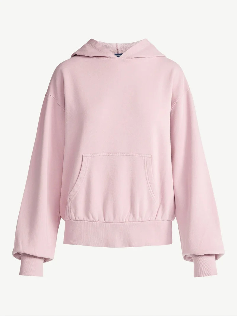 Scoop Women’s Mineral Washed Oversized Cropped Hoodie, Sizes XS-XXL | Walmart (US)