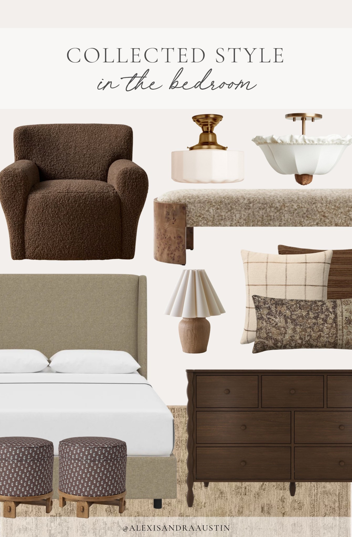 Collected style for the bedroom! Loving these cozy, neutral finds with layers of pattern and texture for a calm and thoughtfully curated space.

Home finds, neutral home inspo, collected style, furniture favorites, bedroom refresh, neutral wood tones, upholstered bed frame, dresser details, bedroom bench, pendant lighting, brass detail, neutral area rug, accent chair, cozy throw pillow, table lamp, Lulu and Georgia, Joon Loloi, Wayfair, Magnolia, Z Gallerie, Rejuvenation, shop the look!

#LTKSeasonal #LTKHome