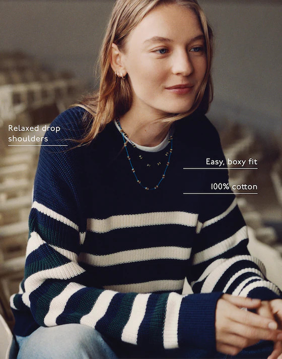 The Arden Crewneck Sweater in 100% Cotton | Madewell