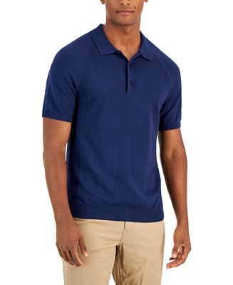 Alfani Men's Ribbed Raglan Sweater-Knit Polo Shirt, Created for Macy's  - Macy's | Macy's